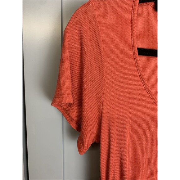 Marine‎ Layer Lexi Crop Tank Top Shirt Womens Small Coral Short Sleeve Coastal - Picture 4 of 6